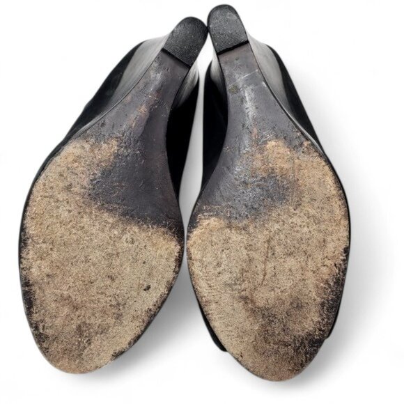 Rebecca Minkoff Sydney Wedge Heels Women's Cage Cutout Black Suede Gladiator 9M - Picture 8 of 11